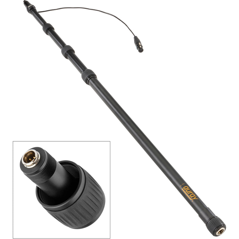 Auray BP-47A Aluminum Boompole with Internal Coiled Cable and Bottom Exit (7.5')