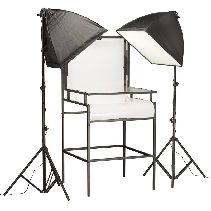 Smith-Victor TST24 24" Shooting Table Kit with Floor Stand and Two LED Light Softboxes