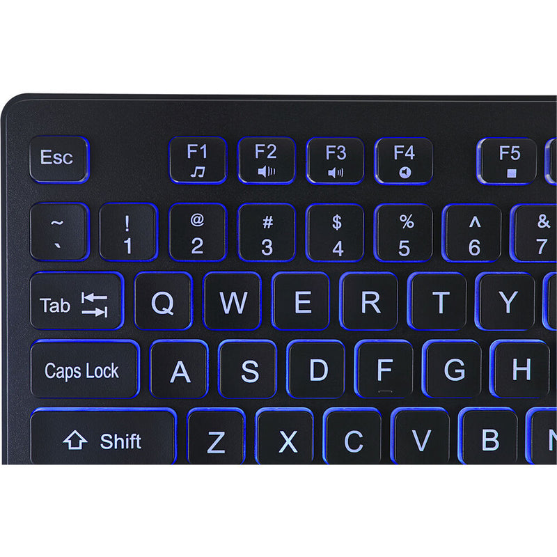 Adesso Large Print Antimicrobial Lighted Keyboard