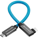 Kondor Blue Right-Angle USB 3.1 Gen 2 Type-C Cable (12")