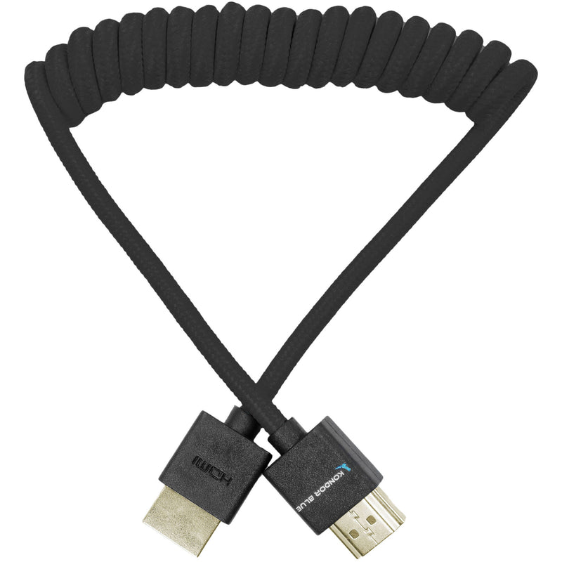 Kondor Blue Coiled HDMI Cable (Black, 12 to 24")