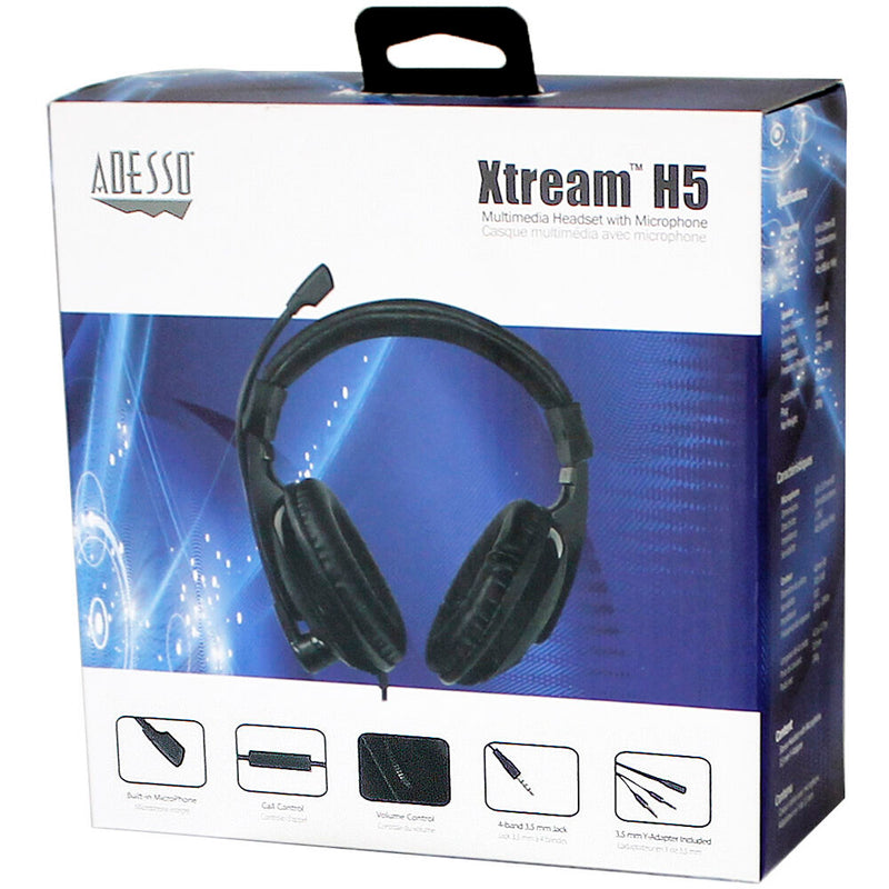 Adesso Xtream H5 Stereo Multimedia Headset (Black)
