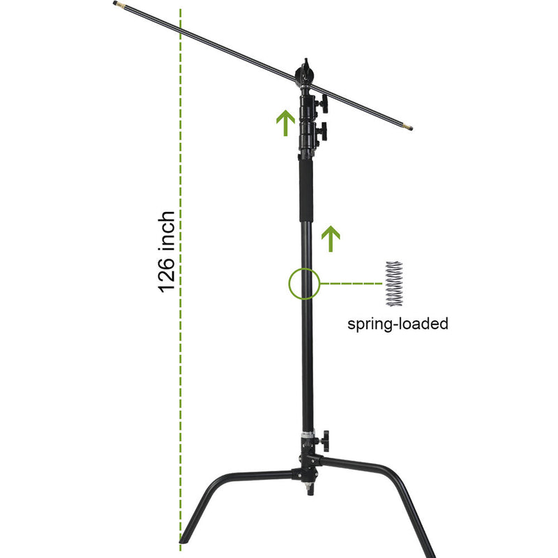 GVM C320 Turtle Base C-Stand & Grip Arm Kit (10.5', Black)