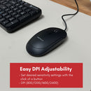 Macally USB Type-C Wired Optical Mouse with Quiet Click for Mac and Windows (Black)