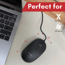 Macally USB Type-C Wired Optical Mouse with Quiet Click for Mac and Windows (Black)