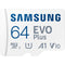 Samsung 64GB EVO Plus UHS-I microSDXC Memory Card with SD Adapter