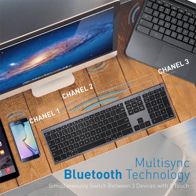 Macally Wireless Bluetooth Keyboard (Space Gray)