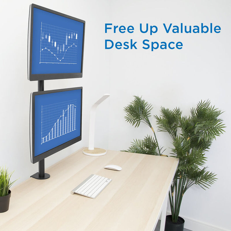 Mount-It! Vertical Dual-Monitor Desk Mount for 13 to 32" Displays