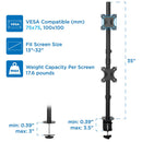 Mount-It! Vertical Dual-Monitor Desk Mount for 13 to 32" Displays