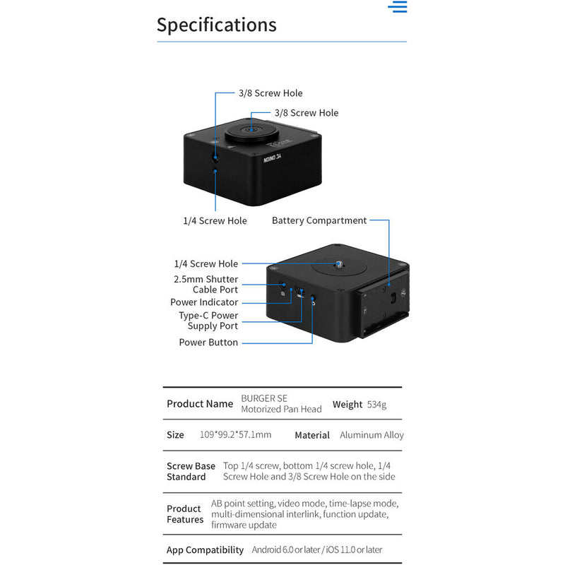 YC Onion Burger SE Motorized Pan Head