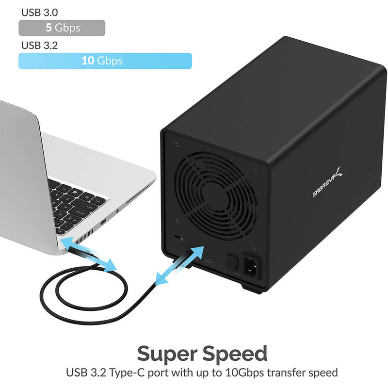 Sabrent USB 3.2 Gen 2 5-Bay 3.5" SATA Hard Drive Tray-Less Docking Station