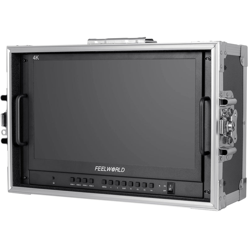 FeelWorld 15.6" Quad 4K HDMI Multiview Portable Monitor in Case