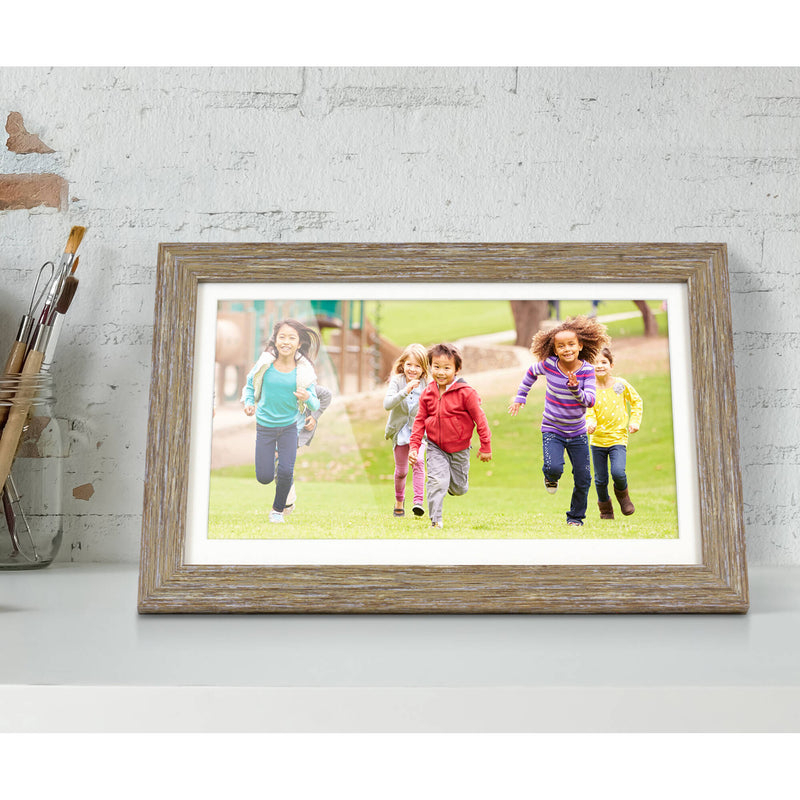 Aluratek 13.3" Wi-Fi Digital Photo Frame with Touchscreen & 16GB Memory (Distressed Wood)