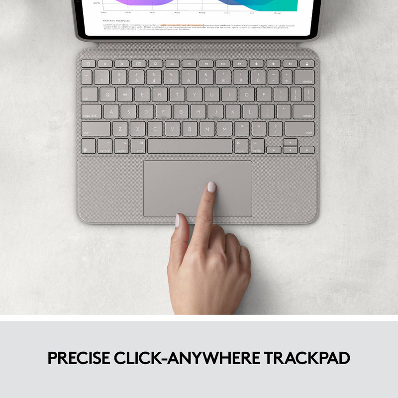 Logitech Combo Touch Backlit Keyboard Case for Apple 11" iPad Pro 1st, 2nd, and 3rd Gen (Sand)