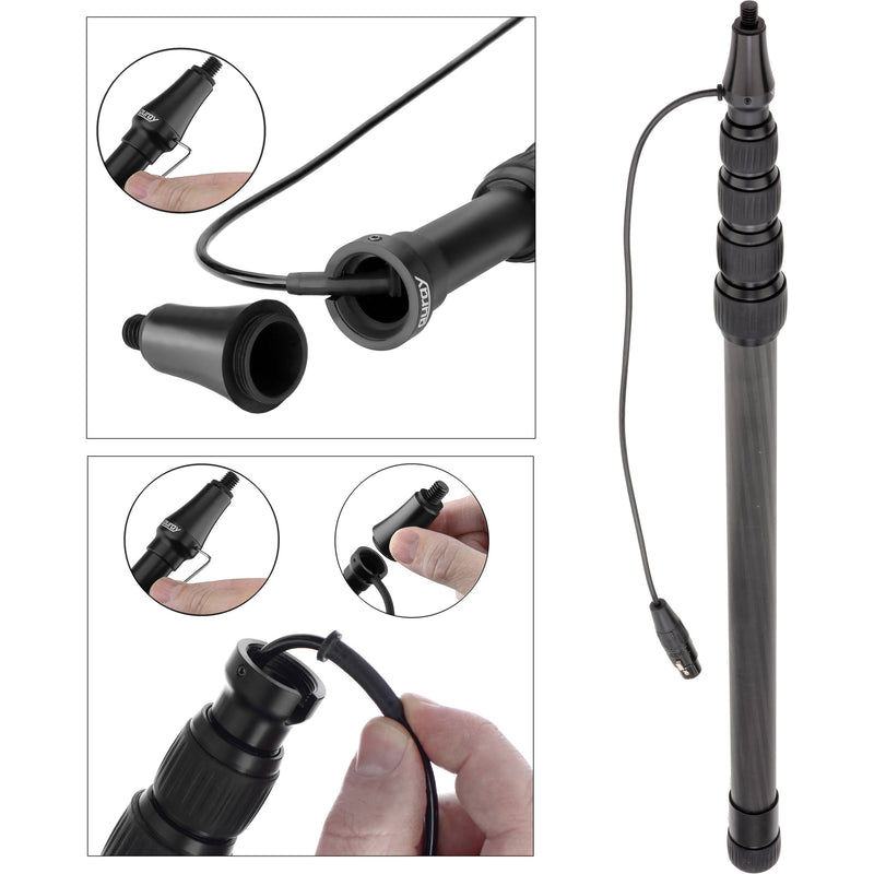 Auray BP-28CC Carbon Fiber Boompole with Internal Coiled Cable and Bottom Exit (7.7')