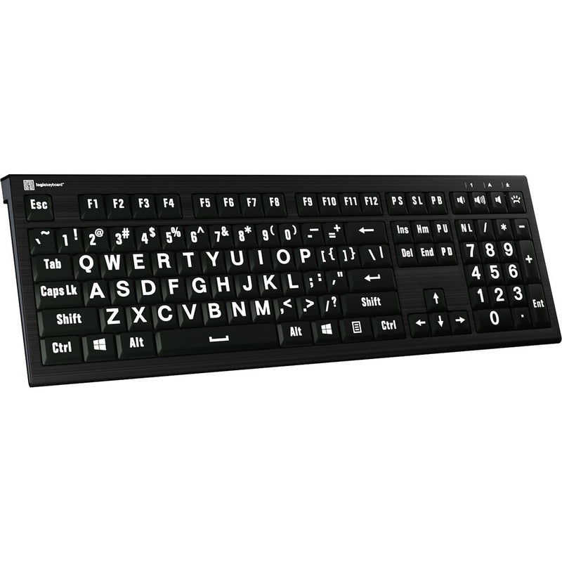 Logickeyboard ASTRA 2 Large-Print White-on-Black Wired Keyboard (Windows, US English)