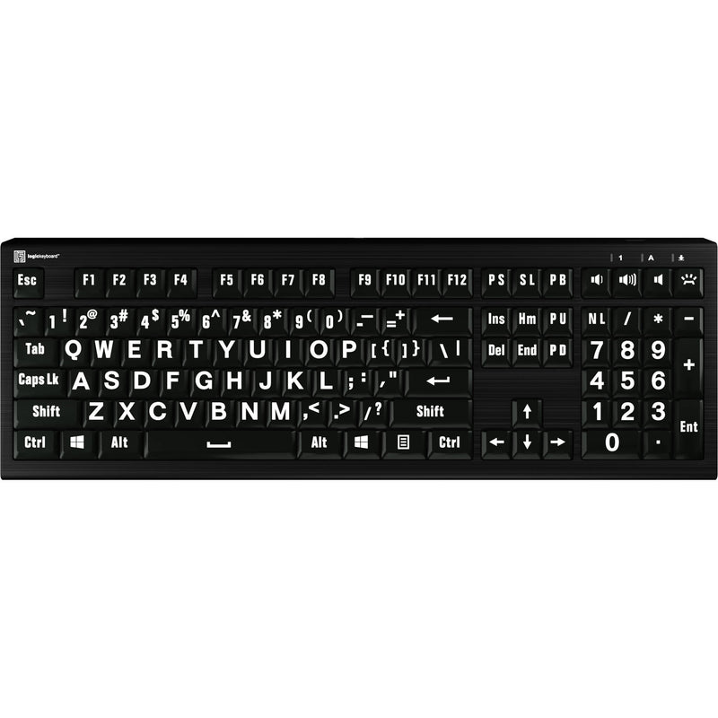 Logickeyboard ASTRA 2 Large-Print White-on-Black Wired Keyboard (Windows, US English)