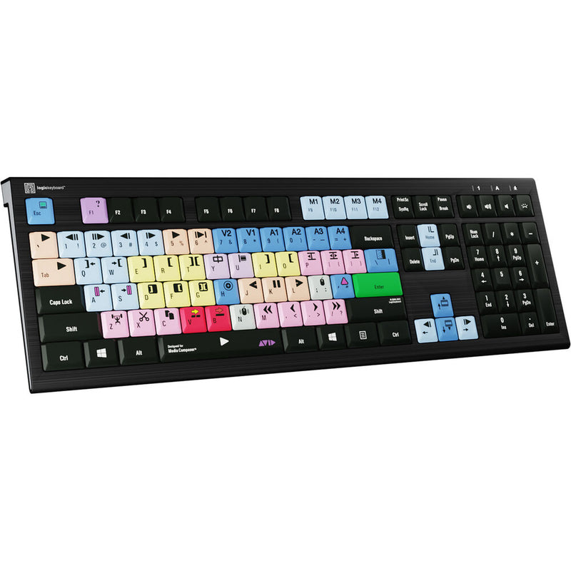 Logickeyboard ASTRA 2 Avid Media Composer Keyboard for Windows 7, 8, 8.1, 10 (Silver)