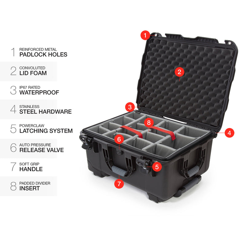 Nanuk 950 Protective Rolling Case with Foam Dividers (Black)