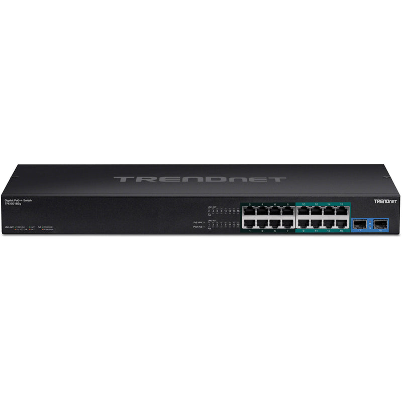 TRENDnet TPE-BG182g 16-Port Gigabit PoE++ Compliant Unmanaged Network Switch with SFP