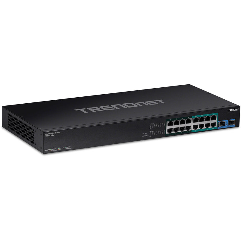 TRENDnet TPE-BG182g 16-Port Gigabit PoE++ Compliant Unmanaged Network Switch with SFP