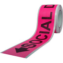 ProTapes Pro Gaff "PLEASE STAY 6 FEET APART" Sign (6 x 10", Pink / Black)