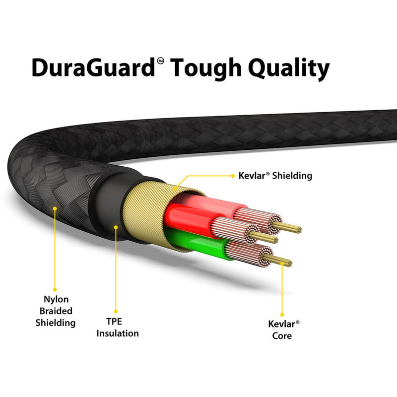 EZQuest DuraGuard 3.5mm TRS Male to Male Stereo Audio Cable (6.5')