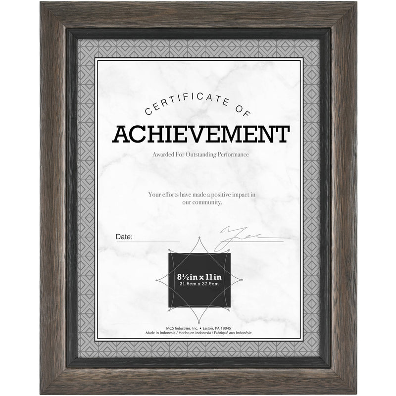 MCS 8.5 x 11" Grandis Wood Frame (Gray with Black)
