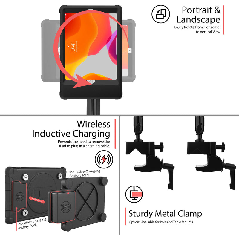 CTA Digital Custom Flex Clamp Mount with Inductive Charging Case Kit