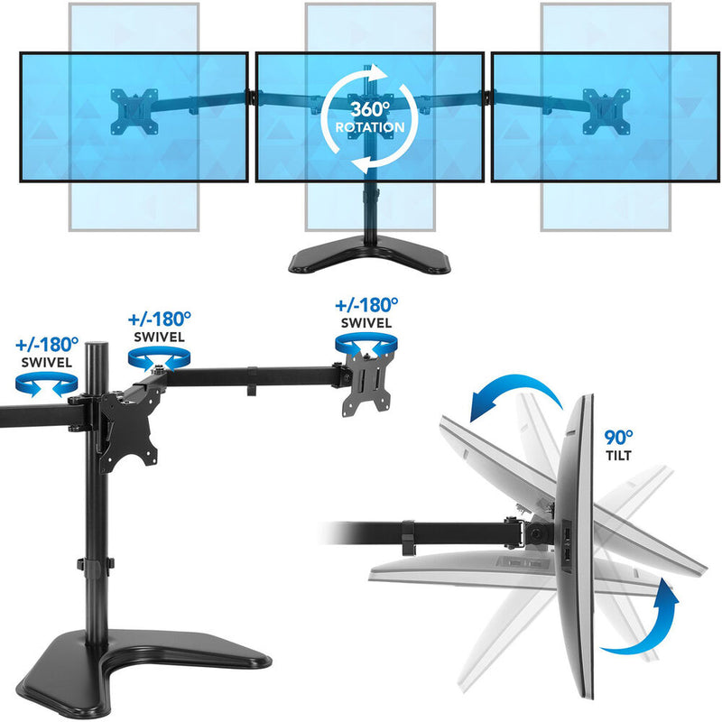 Mount-It! MI-2789XL Triple Monitor Stand for 28 to 32" Screens