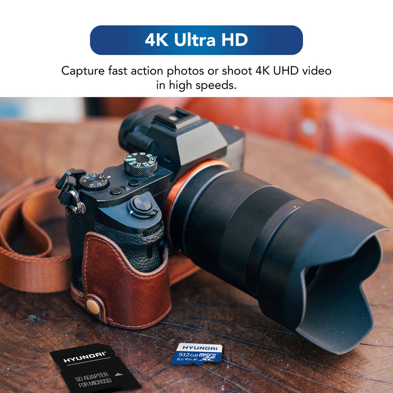 Hyundai 512GB UHS-I microSDXC Memory Card with SD Adapter