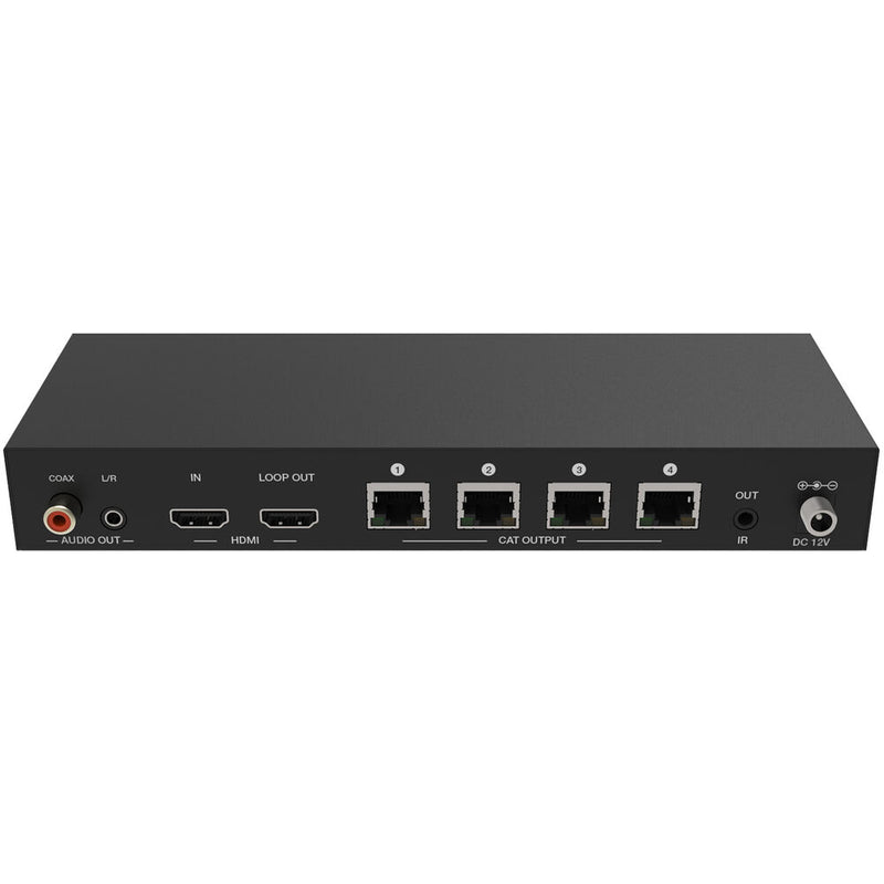 A-Neuvideo 1 x 4 HDMI PoE 4K60Hz/1080P Cat6 Extender Splitter with 8 Receivers