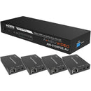 A-Neuvideo 1 x 4 HDMI PoE 4K60Hz/1080P Cat6 Extender Splitter with 8 Receivers