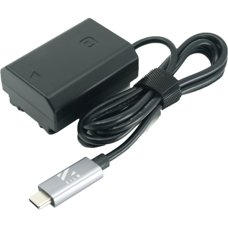 ZILR USB Type-C to Sony NP-FZ100 Regulated Dummy Battery Cable (24")
