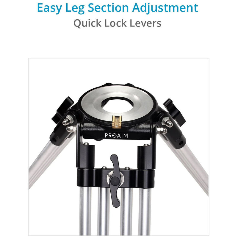 Proaim Heavy-Duty Mitchell Base Tripod Legs with Mid-Level & Ground Spreaders (Black)