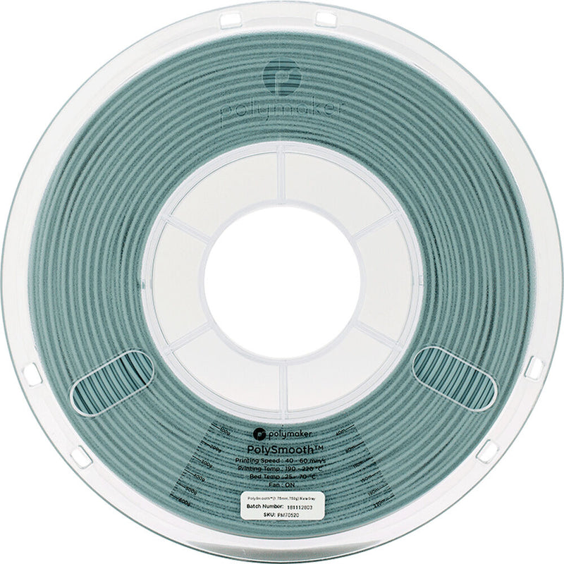 Polymaker PolySmooth 3D Printing Filament 1.65 lb (1.75mm Diameter, Slate Gray)