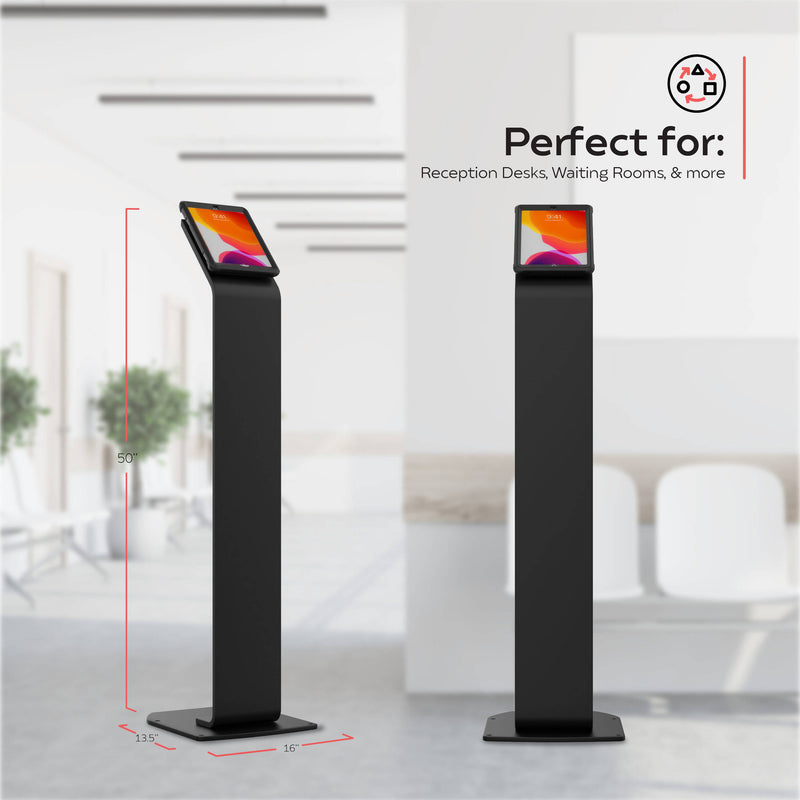CTA Digital Locking Floor Stand for Select 10.2 to 10.9" iPads (Black)