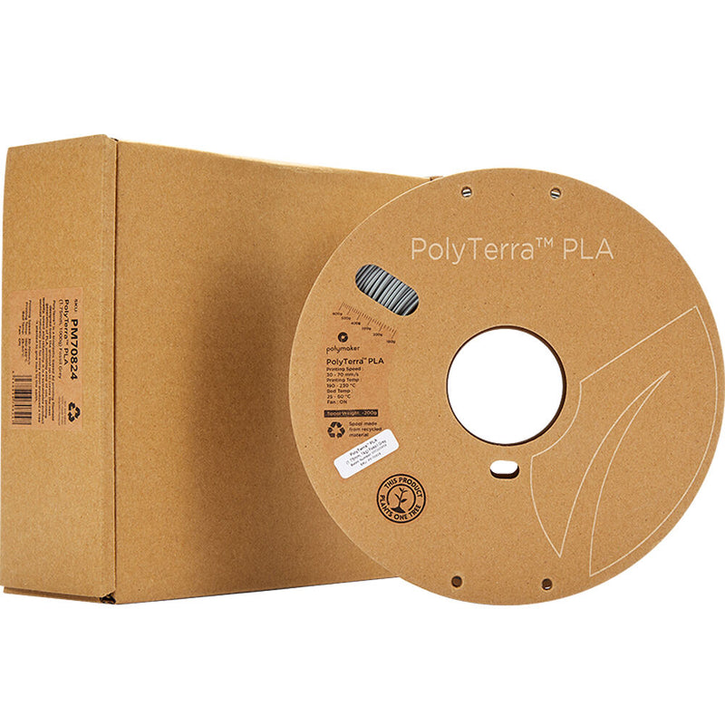 Polymaker PolyTerra PLA Eco Friendly 3D Printing Filament 2.2 lb (1.75mm Diameter, Fossil Grey)