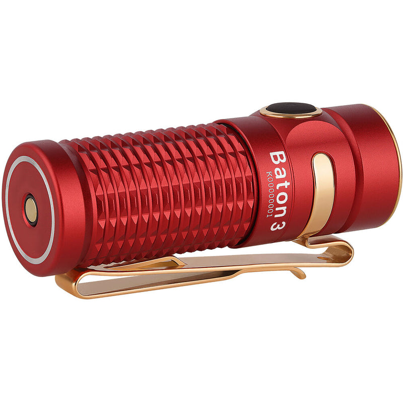 Olight Baton 3 LED Flashlight (Red)