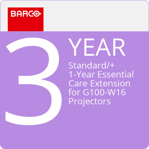 Barco 3-Year Standard/+ 1-Year Essential Care Extension for G100-W16 Projectors