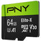 PNY 64GB Elite-X UHS-I microSDXC Memory Card with SD Adapter (2-Pack)