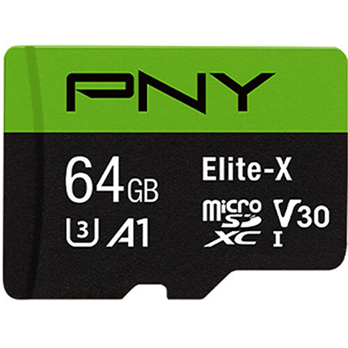 PNY 64GB Elite-X UHS-I microSDXC Memory Card with SD Adapter (2-Pack)