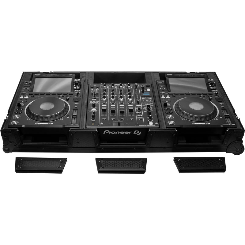 Odyssey Industrial Board Case for 12" DJ Mixer and Two Pioneer CDJ-3000 (All Black)