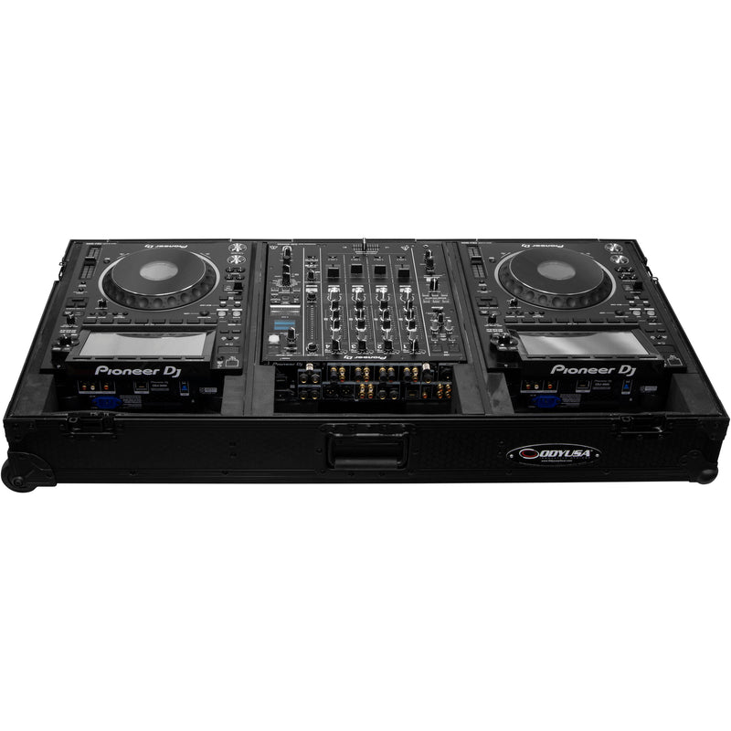 Odyssey Industrial Board Case for 12" DJ Mixer and Two Pioneer CDJ-3000 (All Black)
