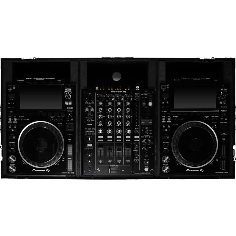 Odyssey Industrial Board Case for 12" DJ Mixer and Two Pioneer CDJ-3000 (All Black)