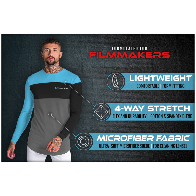 Kondor Blue Long Sleeve TriColor Lens Cleaning T-Shirt (2XL)