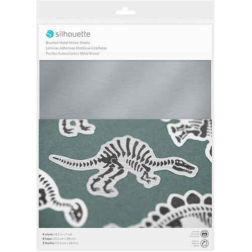 Silhouette Sticker Paper (Brushed Metallic Silver, 8 Sheets)