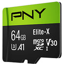 PNY 64GB Elite-X UHS-I microSDXC Memory Card with SD Adapter (3-Pack)