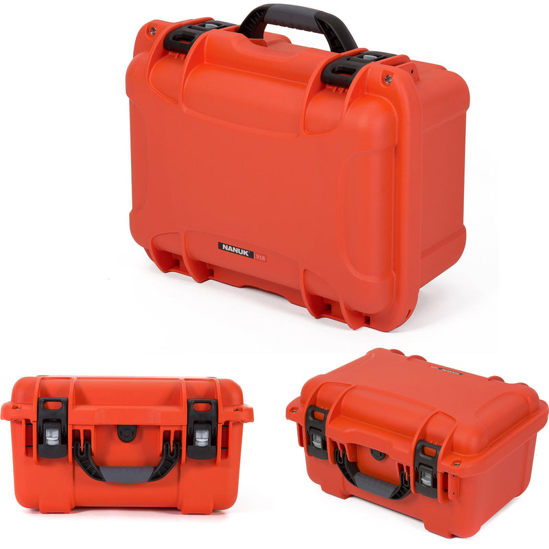 Nanuk 918 Waterproof Carry-On Hard Case with Lid Organizer (Orange)