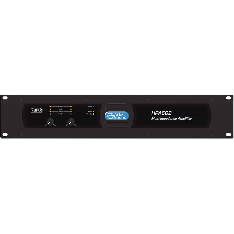 Atlas Sound HPA602 Dual-Channel 600W Commercial Amplifier (Black, 2 RU)